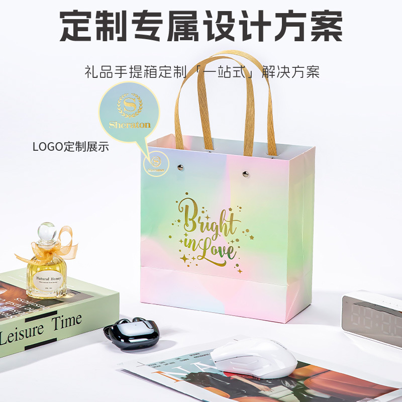 高档纸袋小批量服装店珠宝纸质购物袋年货圣诞礼品袋手提袋加logo