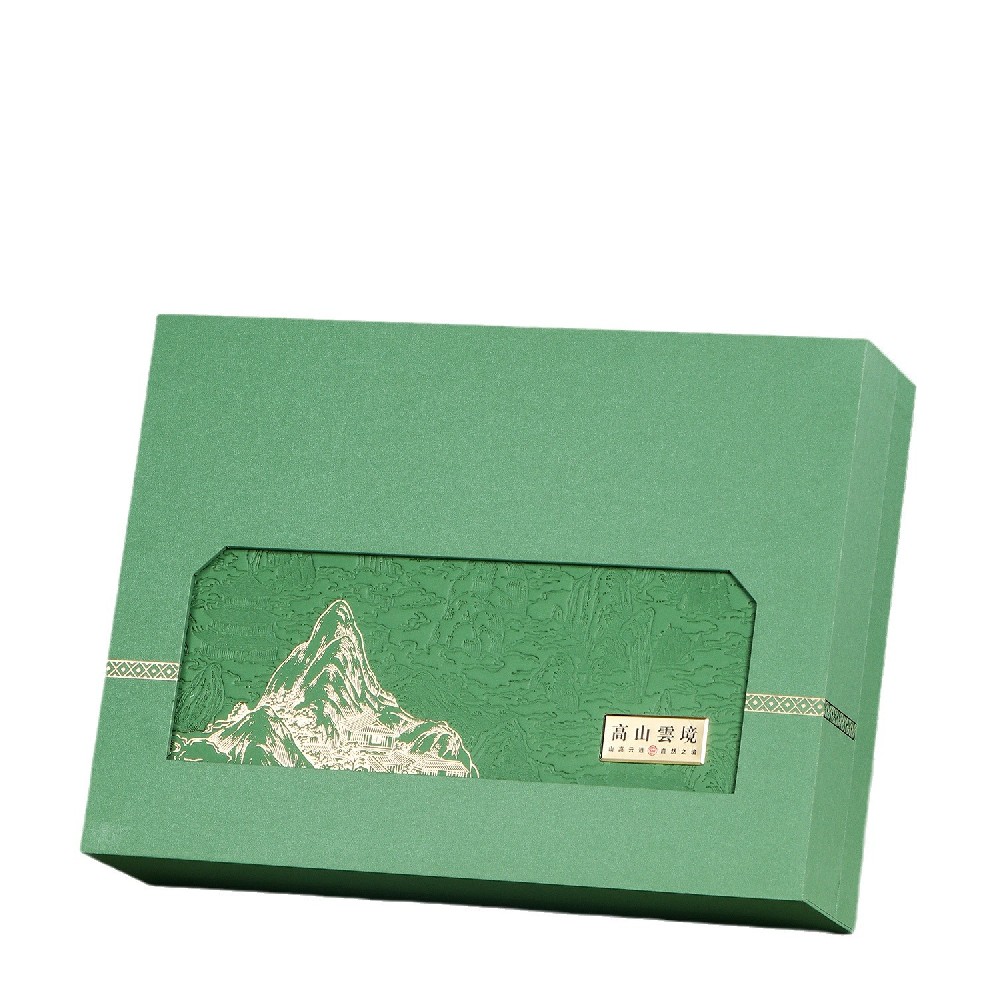 高端新款绿茶礼盒碧螺春茶包装半斤一斤装手提茶叶礼盒空盒可加印logo